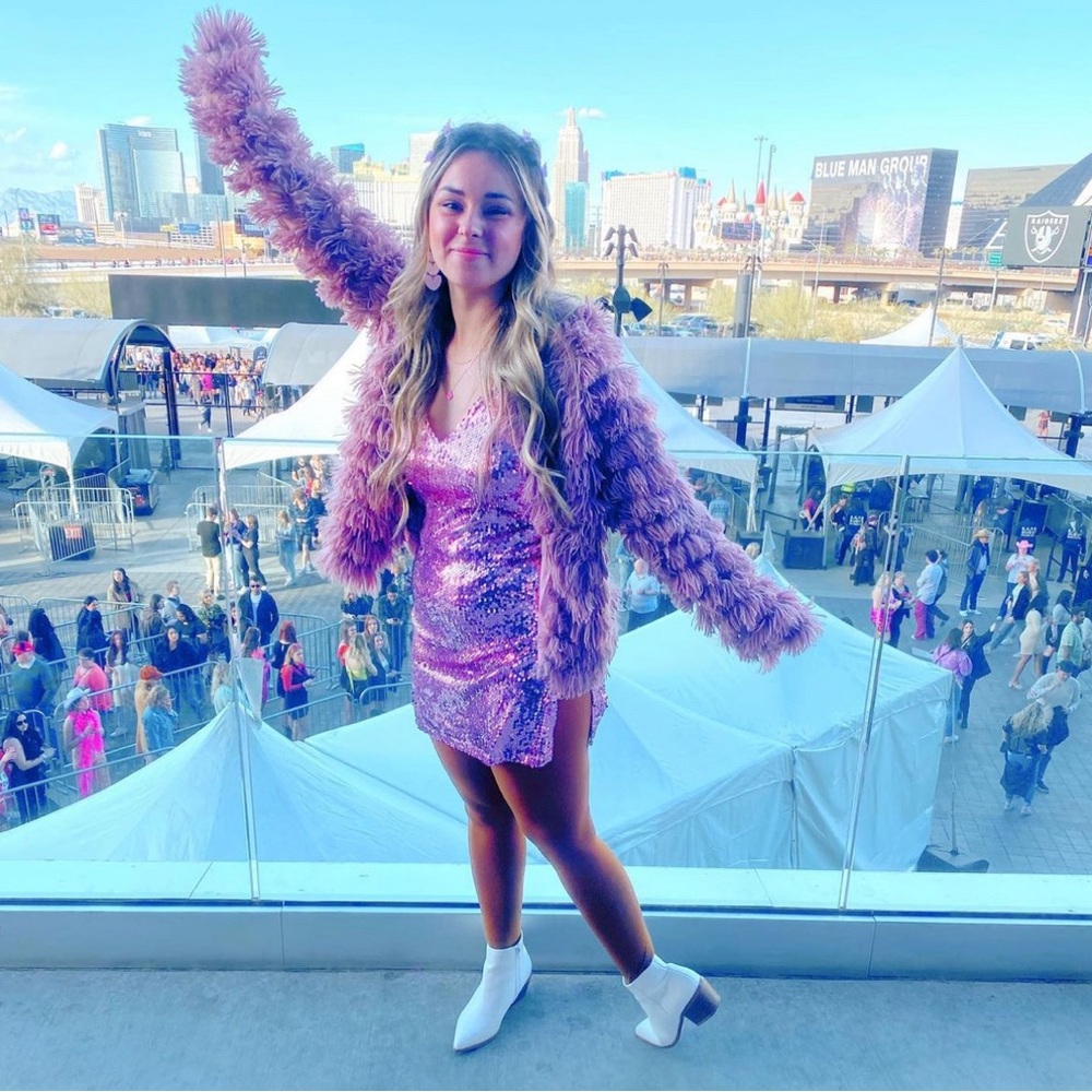 Pink Sequin Bodycon Mini Dress